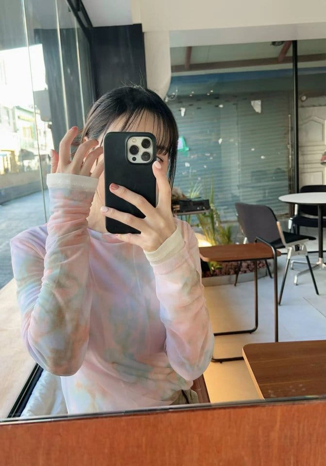 Binus - Korean Women Fashion - #womensfashion - Color Mesh Tee - 2