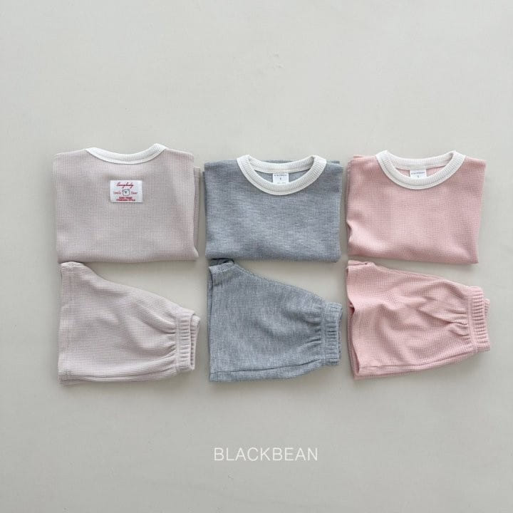 Black Bean - Korean Children Fashion - #Kfashion4kids - Waffle Top Bottom Set - 8
