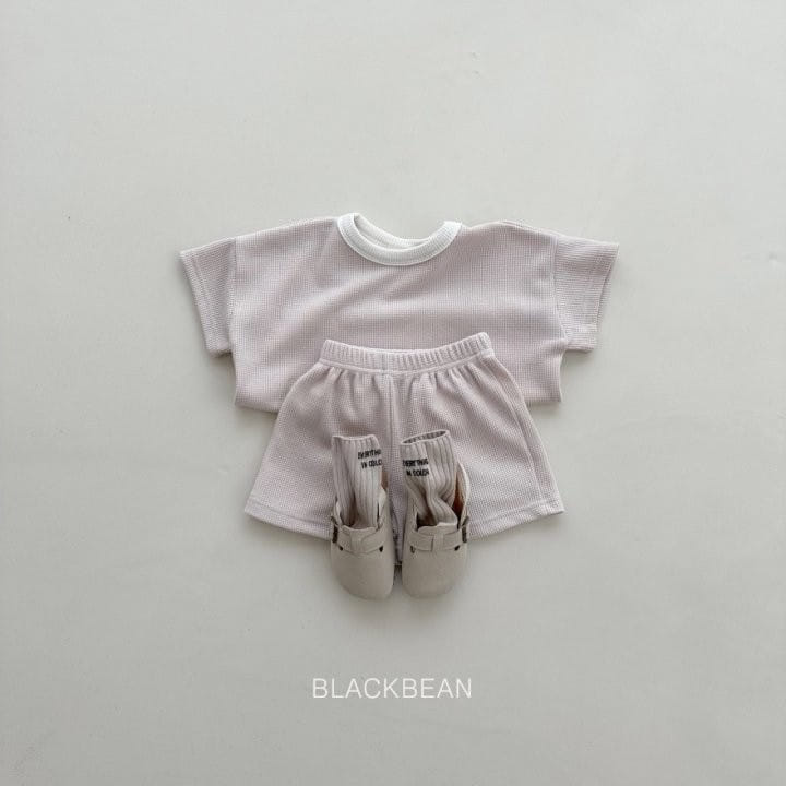 Black Bean - Korean Children Fashion - #discoveringself - Waffle Top Bottom Set - 4