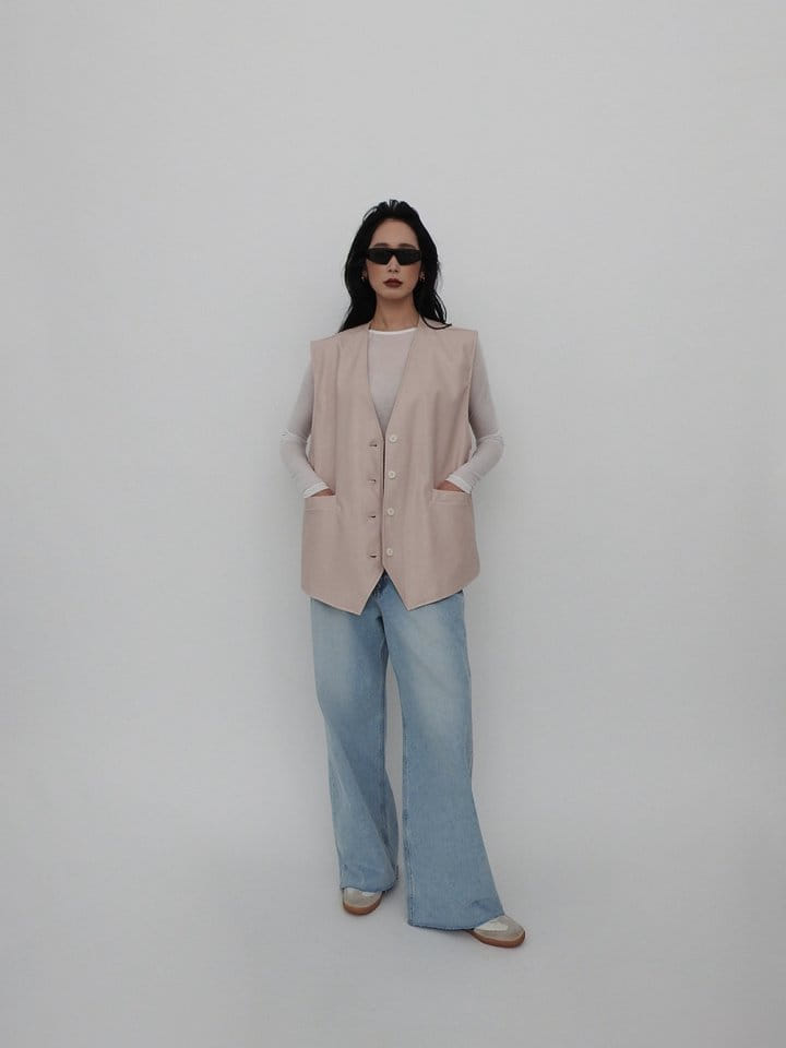 Black Fuchsia - Korean Women Fashion - #momslook - L Big Vest - 6