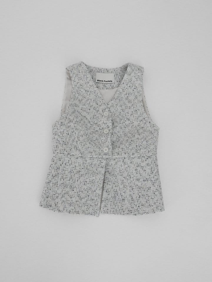 Black Fuchsia - Korean Women Fashion - #momslook - Tweed Line Vest - 3