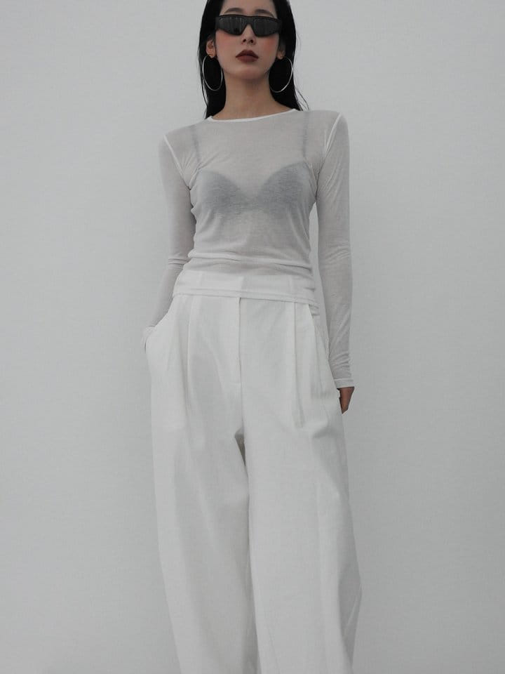 Black Fuchsia - Korean Women Fashion - #momslook - Layered See Through Tee - 3
