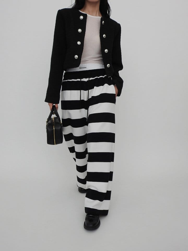 Black Fuchsia - Korean Women Fashion - #romanticstyle - Double Obi Training Pants