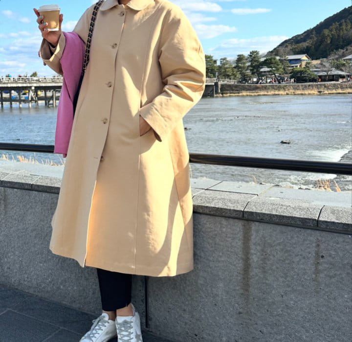 Bloom - Korean Women Fashion - #restrostyle - Round Collar Trench Coat - 6