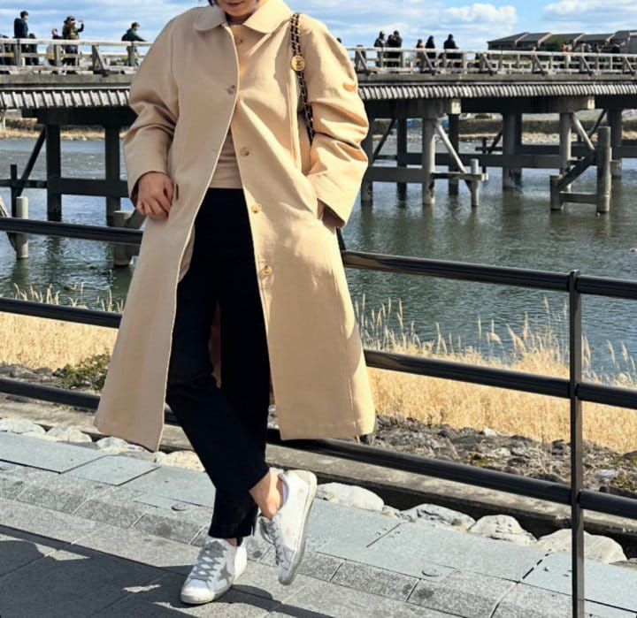 Bloom - Korean Women Fashion - #vintageinspired - Round Collar Trench Coat - 3
