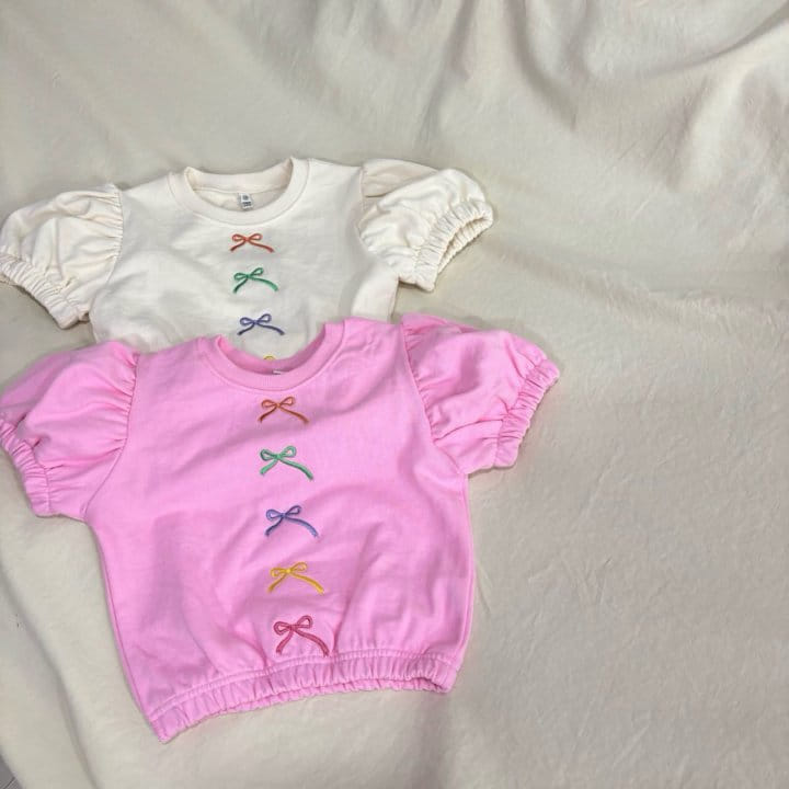 Bobo j - Korean Children Fashion - #Kfashion4kids - 5 Ribbon Puff Tee 