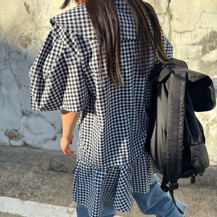 Bobo j - Korean Children Fashion - #prettylittlegirls - MOM Collar Check One-Piece - 8