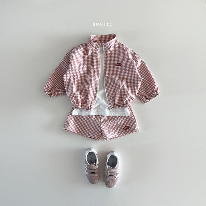 Bonito - Korean Children Fashion - #Kfashion4kids - Wapen Check Zip Up Top Bottom Set - 8