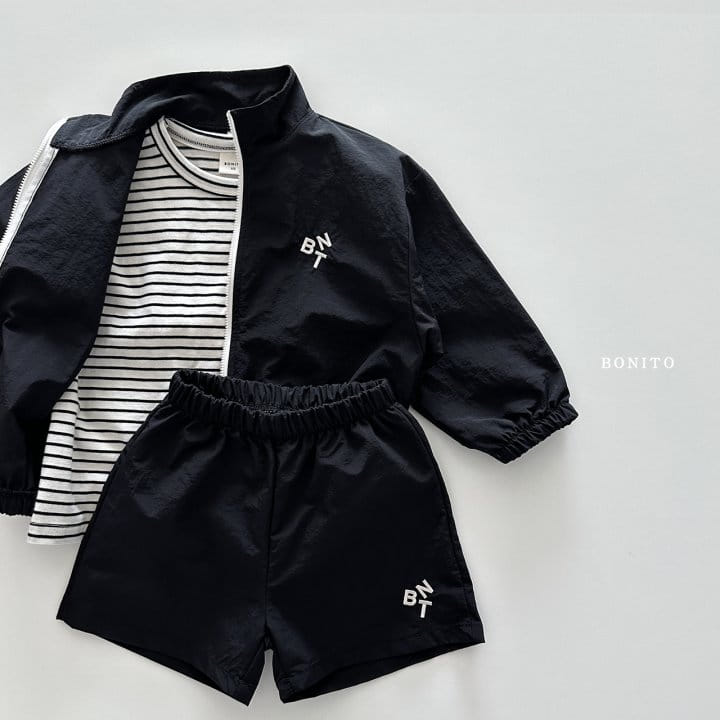 Bonito - Korean Children Fashion - #kidsshorts - Crunch Zip Up Top Bottom Set - 6