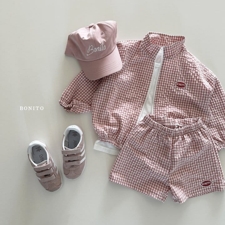 Bonito - Korean Children Fashion - #kidzfashiontrend - Wapen Check Zip Up Top Bottom Set - 7