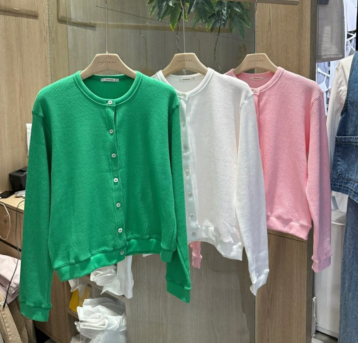 Buttering - Korean Women Fashion - #momslook - Waffle Cardigan - 3