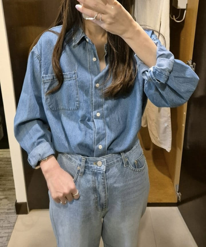 Buttering - Korean Women Fashion - #momslook - Marco Denim Shirt - 2