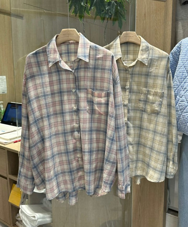 Buttering - Korean Women Fashion - #momslook - Meringue Check Shirt - 6