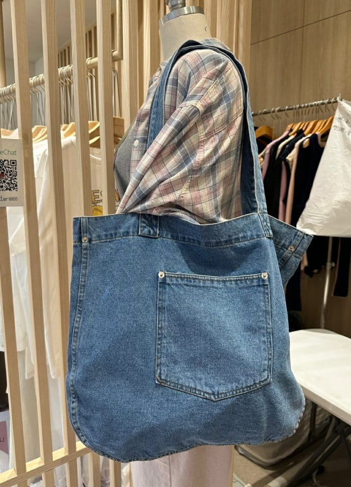 Buttering - Korean Women Fashion - #womensfashion - Pocket Denim Bag - 4