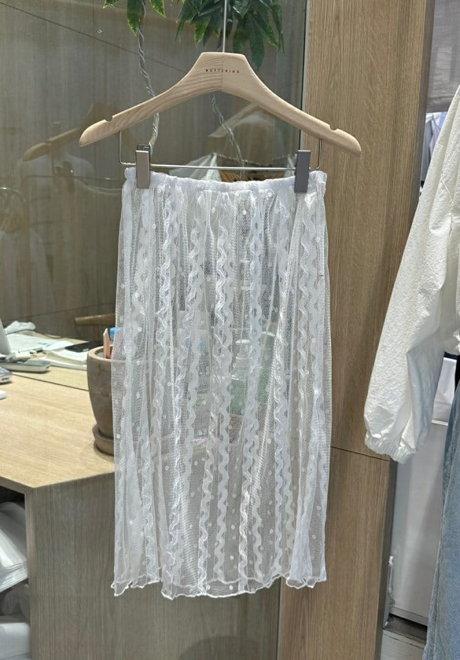 Buttering - Korean Women Fashion - #momslook - Ribbon Dot Skirt