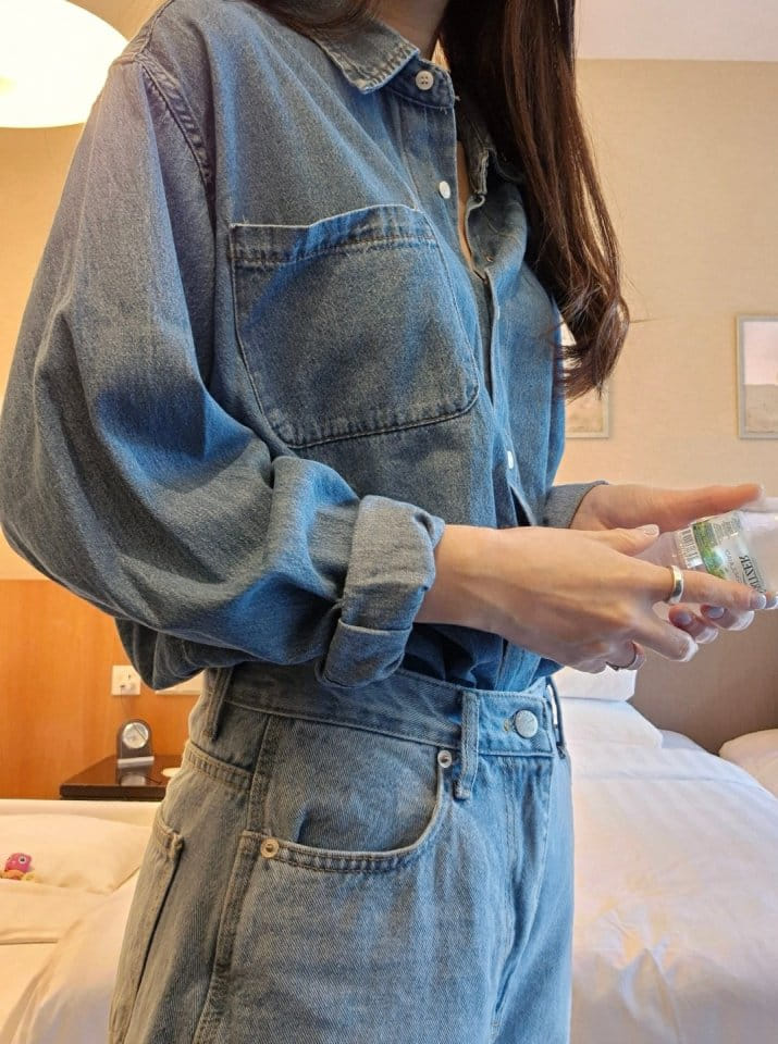 Buttering - Korean Women Fashion - #womensfashion - Marco Denim Shirt - 5