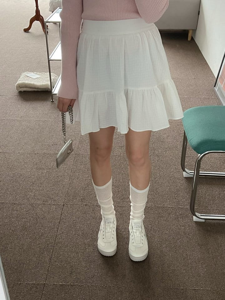 Bytheshew - Korean Women Fashion - #womensfashion - Waffle Kan Kan Skirt Pants - 4
