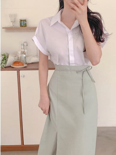 Bytheshew - Korean Women Fashion - #thatsdarling - Lime Skirt - 7