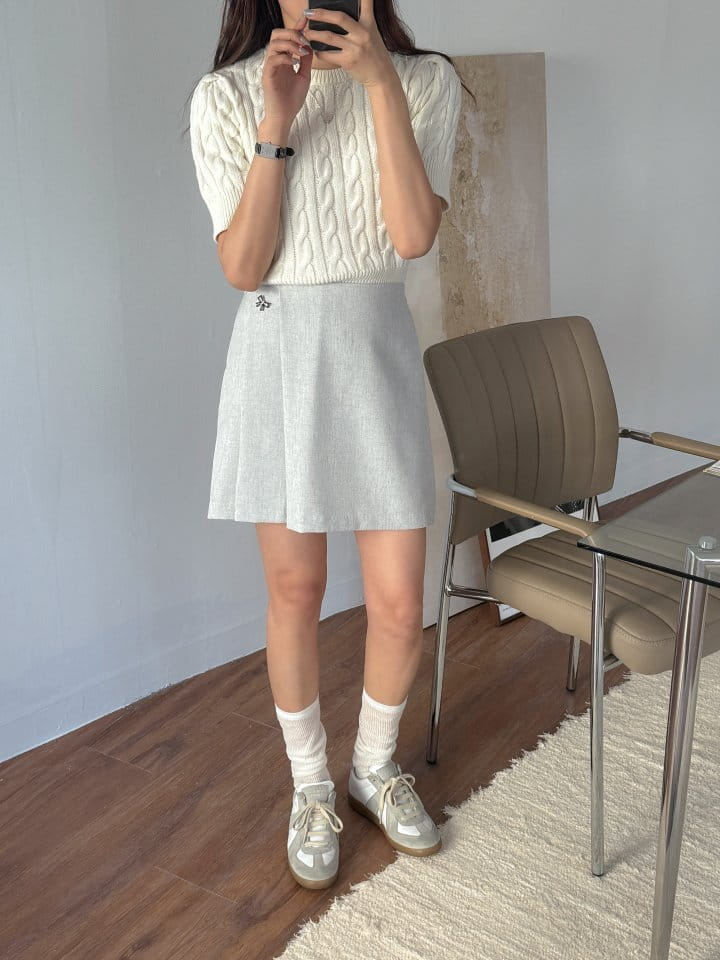 Bytheshew - Korean Women Fashion - #womensfashion - Cubic Ribbon Skirt