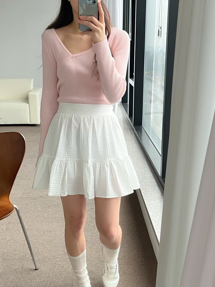 Bytheshew - Korean Women Fashion - #womensfashion - Waffle Kan Kan Skirt Pants
