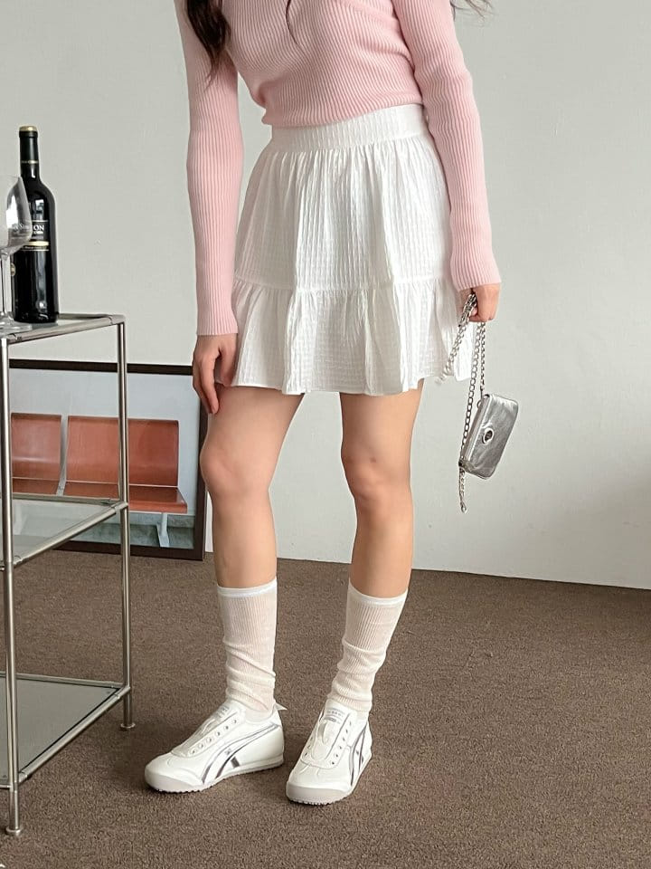 Bytheshew - Korean Women Fashion - #womensfashion - Waffle Kan Kan Skirt Pants - 7