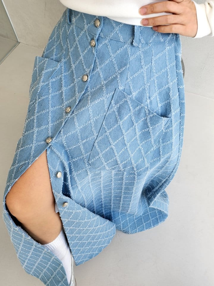 Corner0123 - Korean Women Fashion - #momslook - Denim Open Skirt - 8