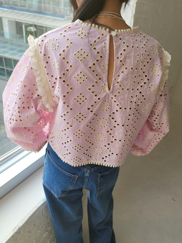 Corner0123 - Korean Women Fashion - #momslook - ST Embroidery Blouse - 3