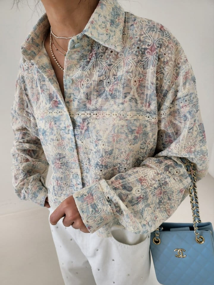Corner0123 - Korean Women Fashion - #momslook - Embroidery Shirt - 2