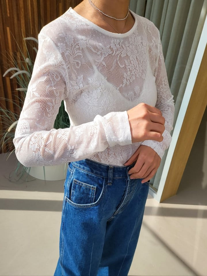 Corner0123 - Korean Women Fashion - #momslook - Lace Tee - 11