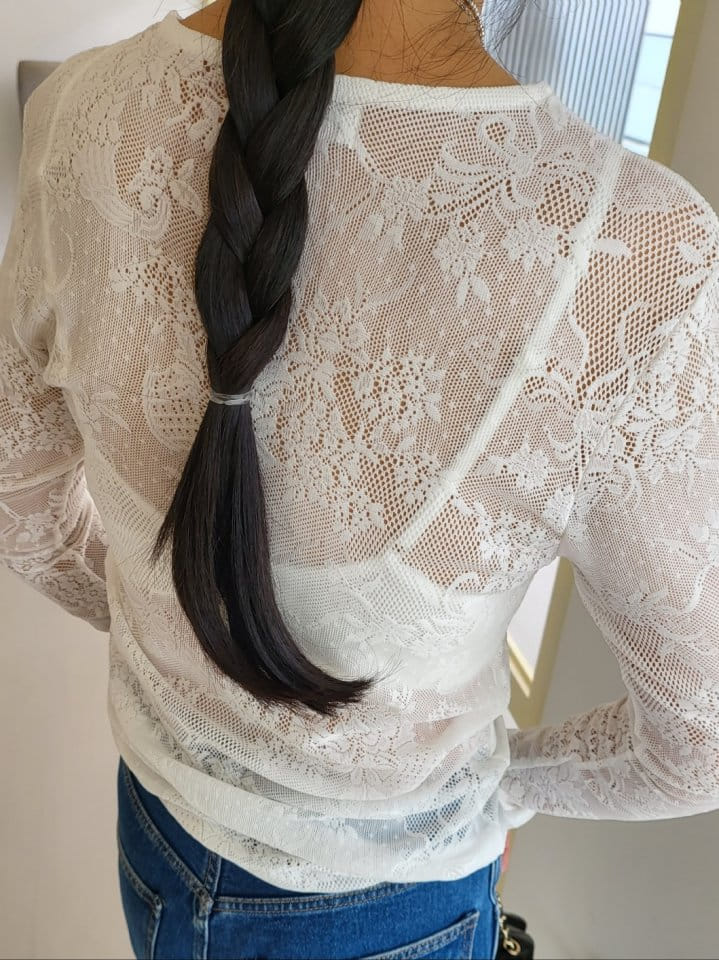 Corner0123 - Korean Women Fashion - #momslook - Lace Tee - 7