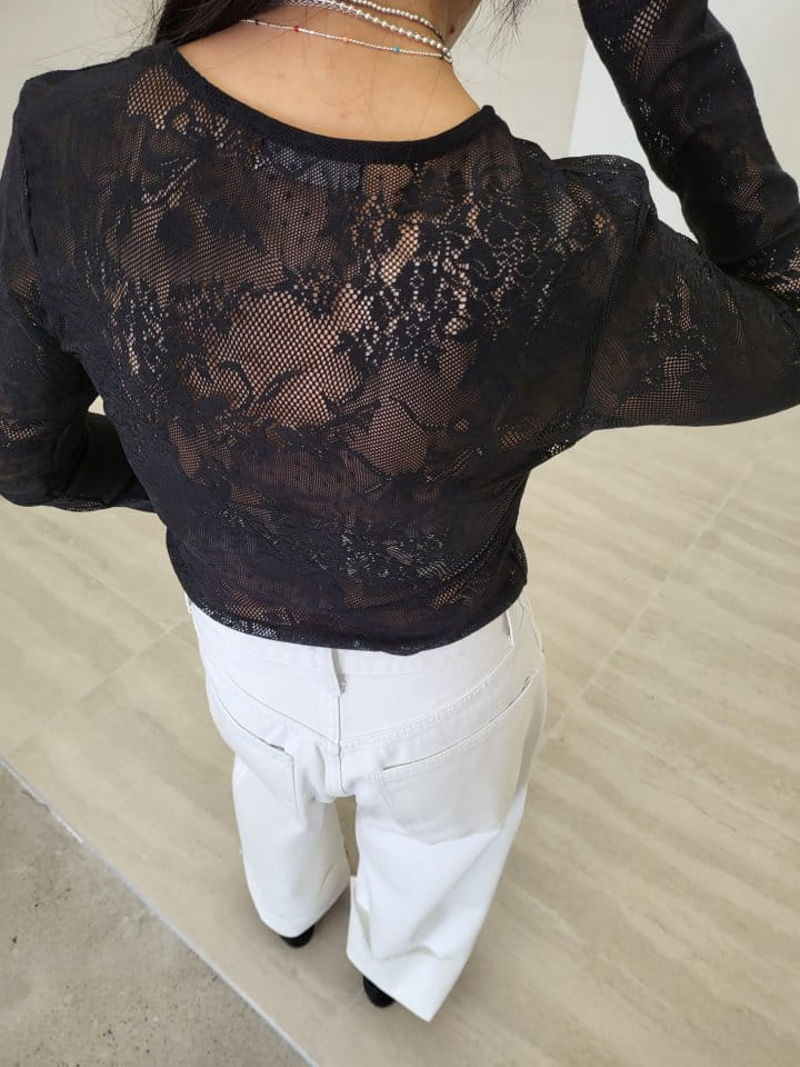 Corner0123 - Korean Women Fashion - #momslook - Lace Tee - 9