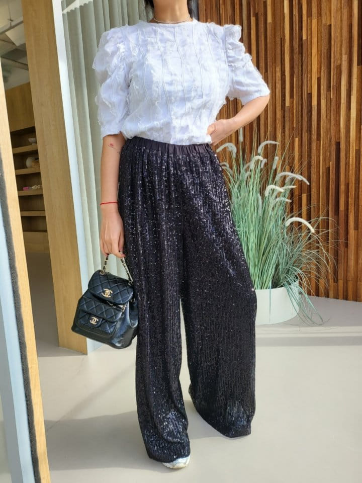 Corner0123 - Korean Women Fashion - #vintagekidsstyle - Spangle Banding Pants - 4
