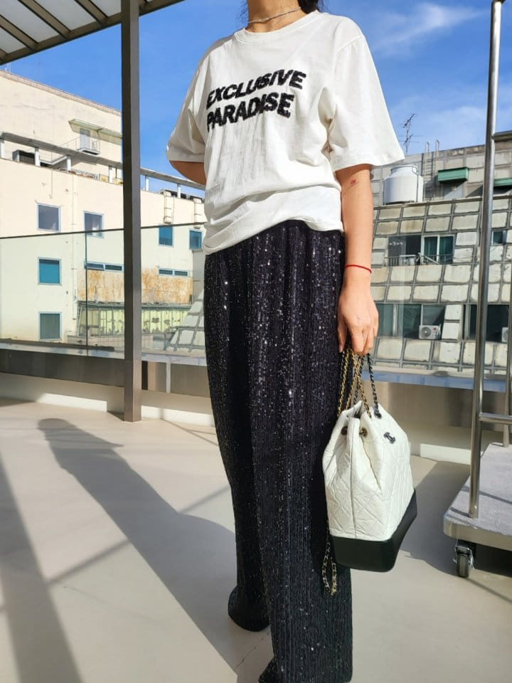 Corner0123 - Korean Women Fashion - #restrostyle - Spangle Banding Pants - 5