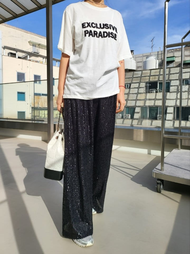 Corner0123 - Korean Women Fashion - #pursuepretty - Spangle Tee - 4