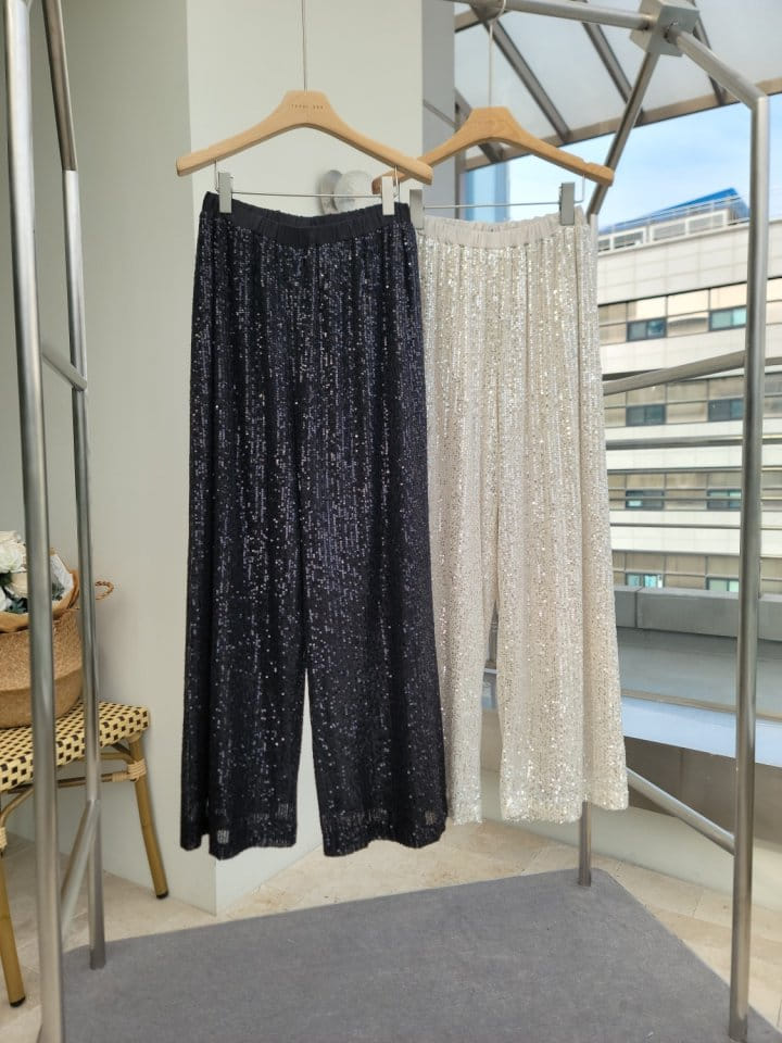 Corner0123 - Korean Women Fashion - #romanticstyle - Spangle Banding Pants - 6