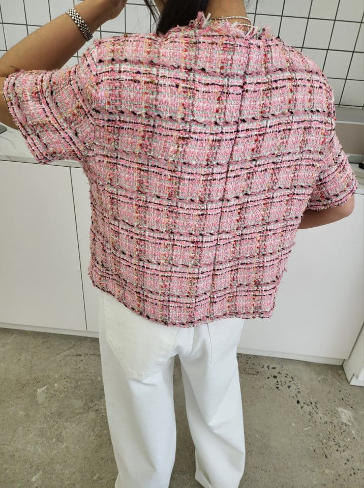 Corner0123 - Korean Women Fashion - #shopsmall - Short Sleeve Tassel Jacket - 3