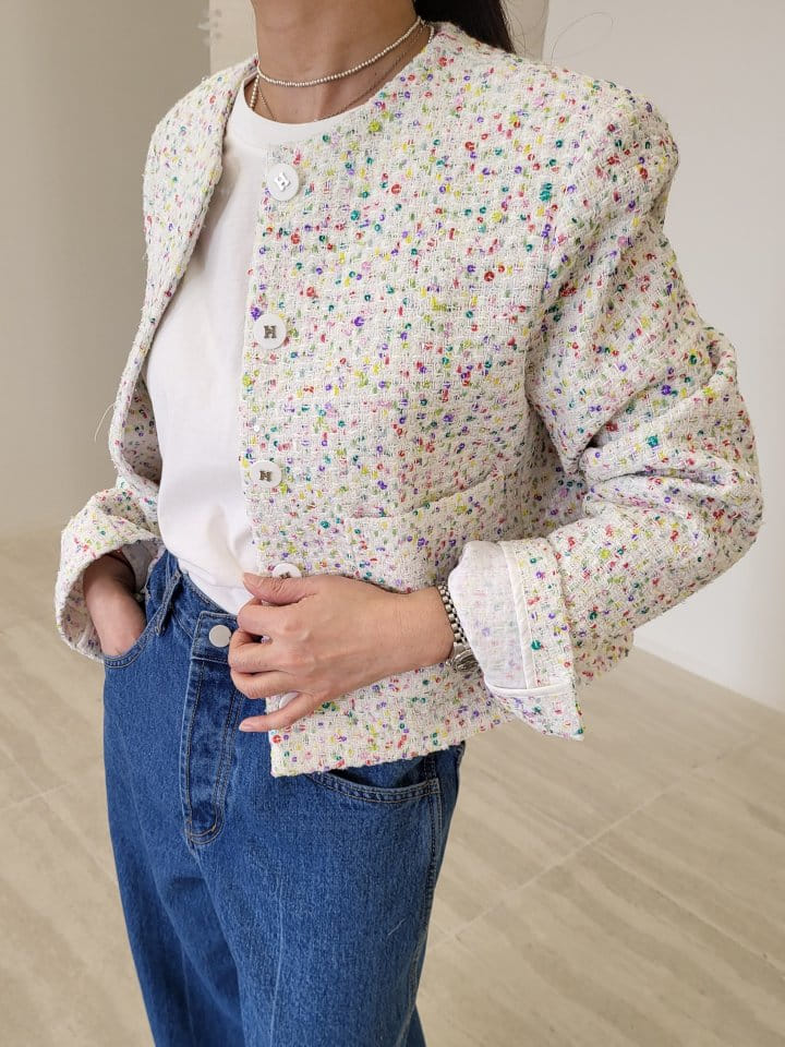 Corner0123 - Korean Women Fashion - #shopsmall - Spangle Collar Jacket - 2
