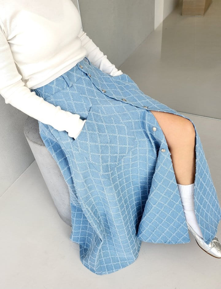 Corner0123 - Korean Women Fashion - #vintageinspired - Denim Open Skirt - 10