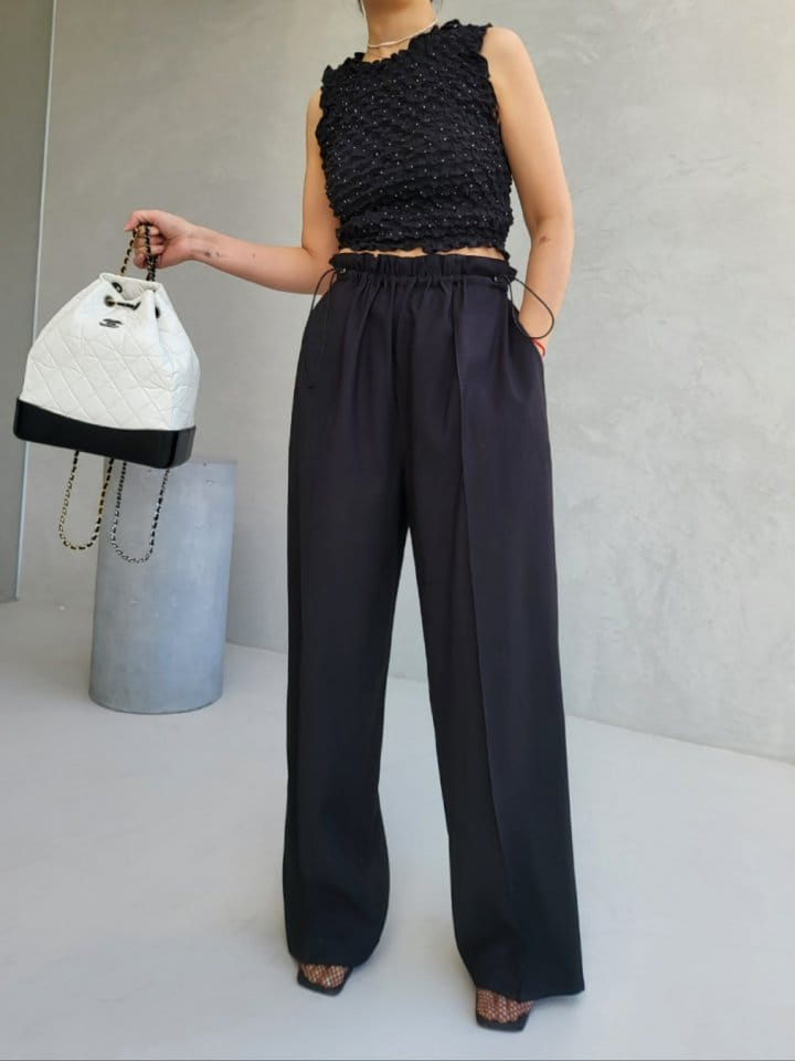 Corner0123 - Korean Women Fashion - #womensfashion - String Pintuck Pants - 7