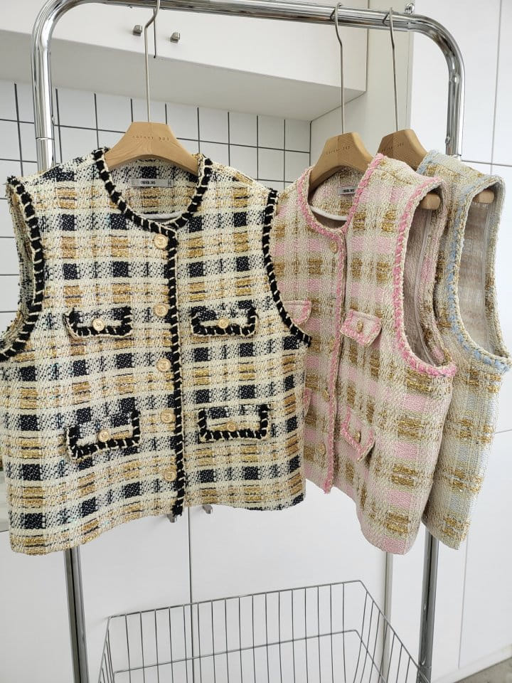 Corner0123 - Korean Women Fashion - #womensfashion - Tweed Open Vest - 6