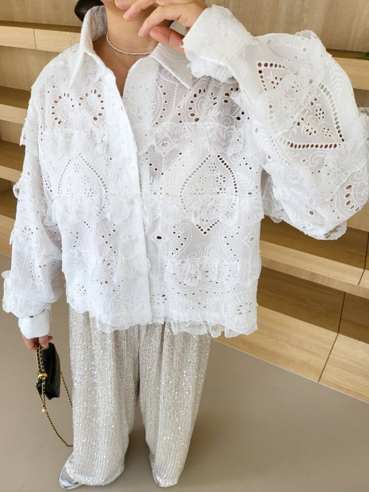 Corner0123 - Korean Women Fashion - #momslook - Lace Shirt - 4