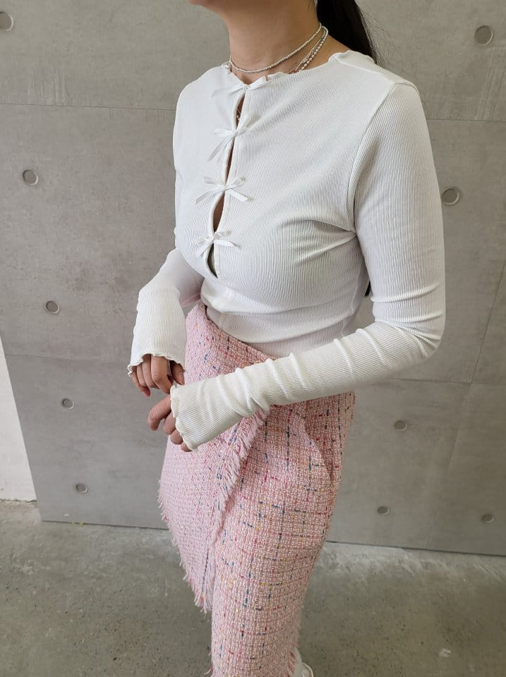 Corner0123 - Korean Women Fashion - #womensfashion - Ribbon Tee - 2