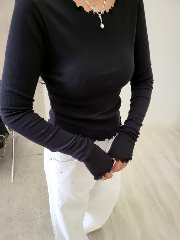 Corner0123 - Korean Women Fashion - #momslook - Ribbon Tee - 4