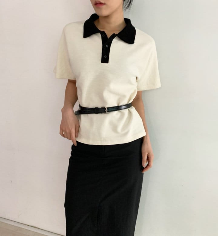 Cover - Korean Women Fashion - #momslook - Retro Collar Tee