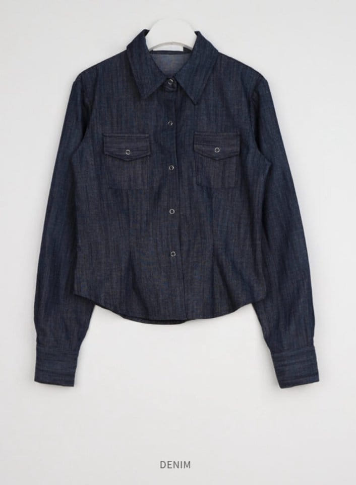 Cover - Korean Women Fashion - #momslook - Indigo Snap Shirt - 8
