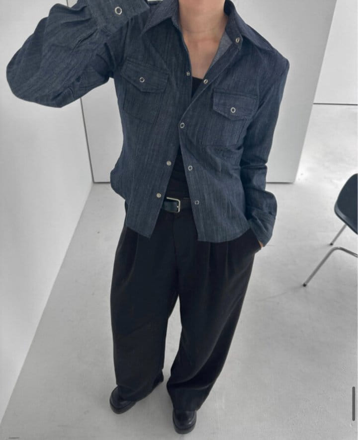 Cover - Korean Women Fashion - #thatsdarling - Indigo Snap Shirt - 2
