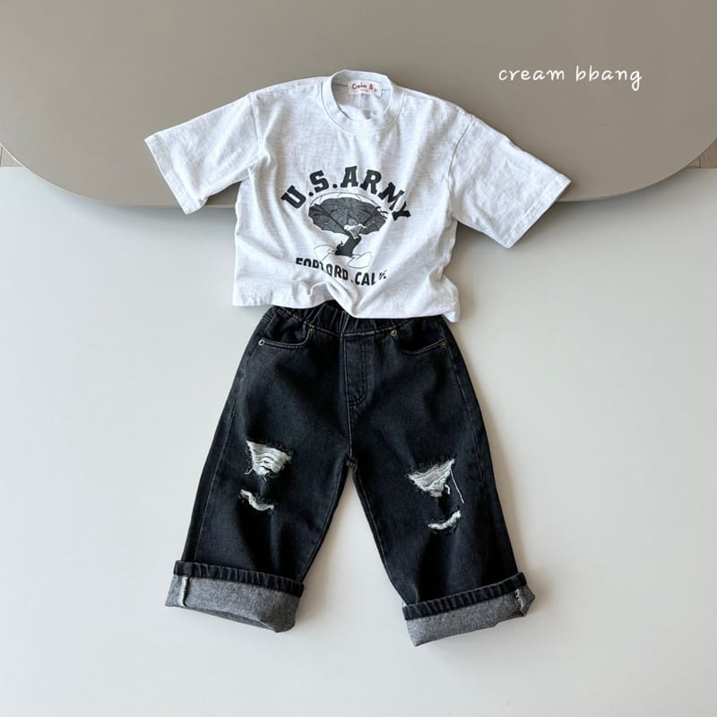 Cream Bbang - Korean Children Fashion - #childofig - Army Short Sleeve Tee - 3