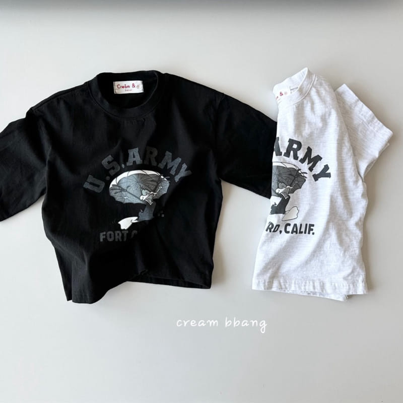 Cream Bbang - Korean Children Fashion - #fashionkids - Army Short Sleeve Tee - 7