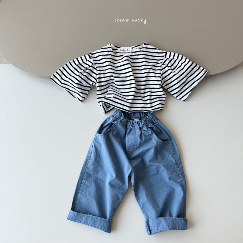 Cream Bbang - Korean Children Fashion - #kidsshorts - Sleeve Wrinkle Crop Tee - 10