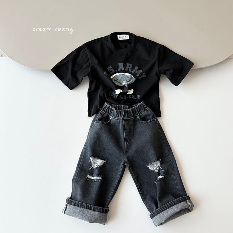 Cream Bbang - Korean Children Fashion - #kidsshorts - Army Short Sleeve Tee - 8